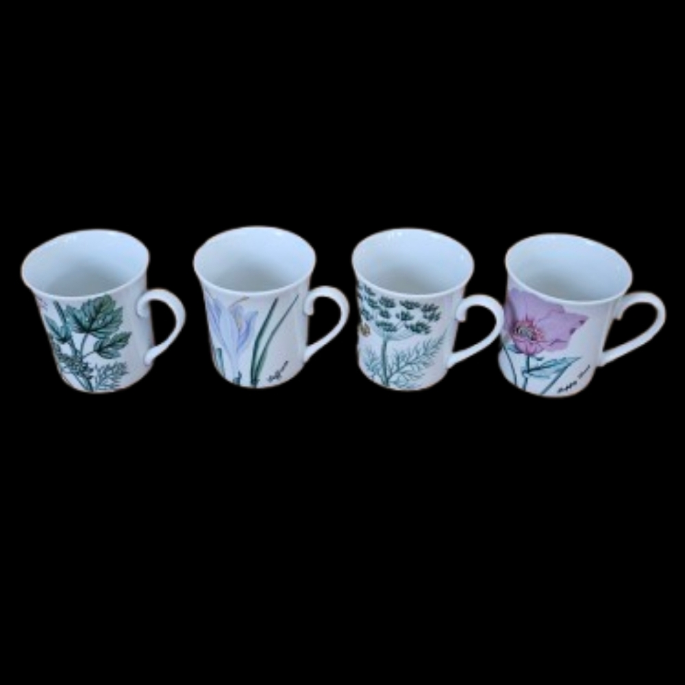 *HORCHOW HERB BOTANICAL SERIES MUG Set of 4